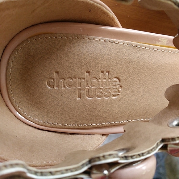 Charlotte Russe Y2k Studded Quecy Chunky Block Heels 10 Nude - Picture 11 of 16